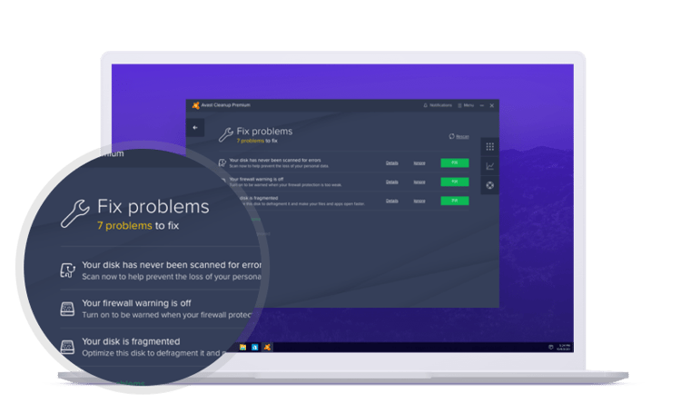 Avast Cleanup fixes broken registry items and other PC issues.