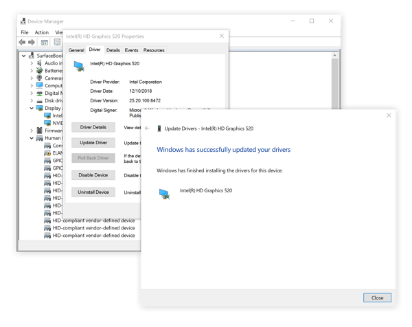 Updating Intel HD device drivers