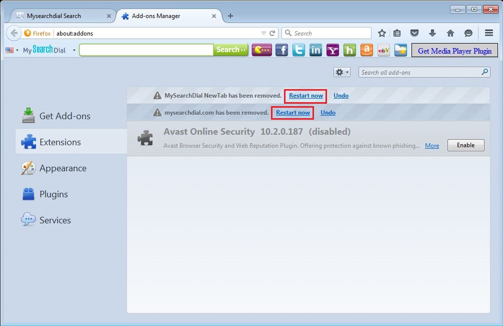 how to disable avast browser extensions firefox
