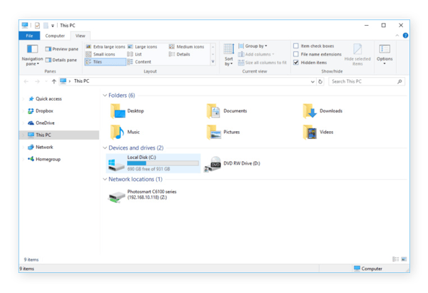 Windows 10 and 8 make revealing hidden files easy.