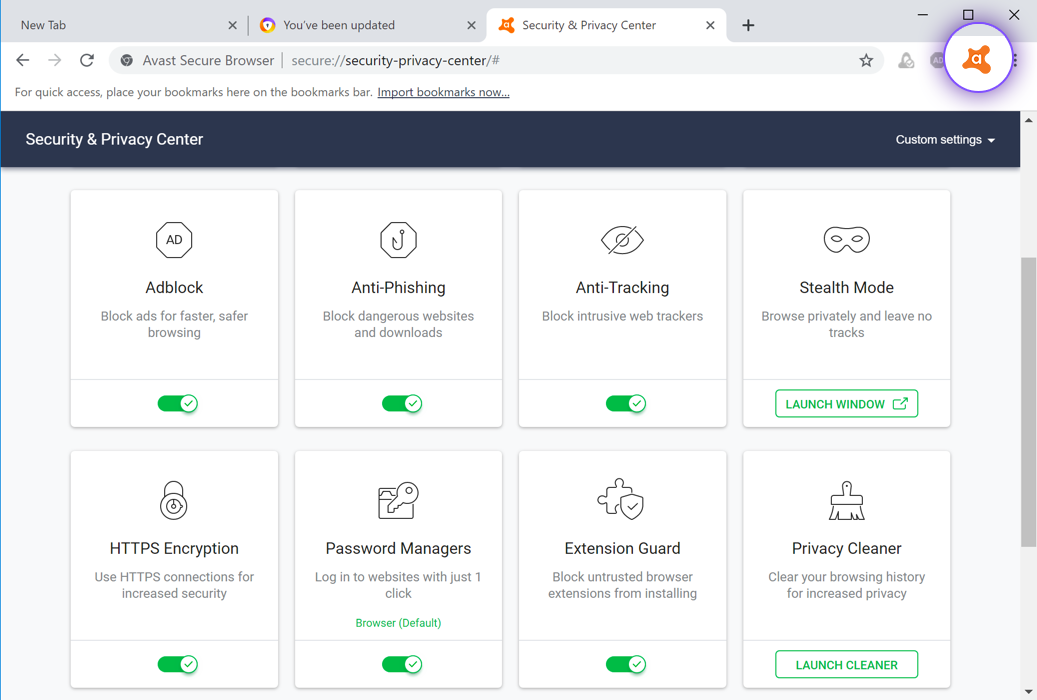 disable avast browser saving passwords