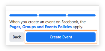 Screenshot of the 'Create Event' button for a Facebook business event