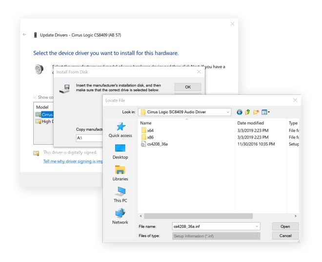 Updating drivers manually
