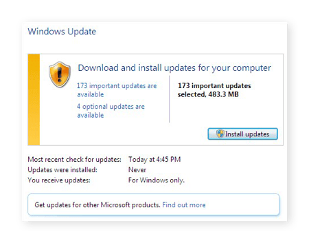 Windows Update finding important updates and drivers under Windows 7 and Windows 8