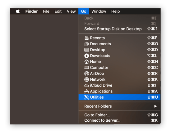 Opening macOS utilities