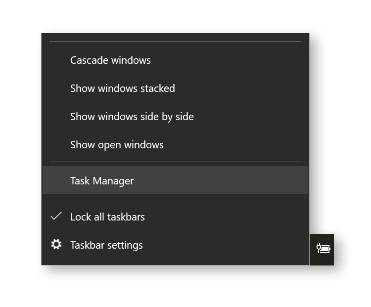 Opening task manager