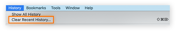 To clear you cache in Firefox, start by clicking the "History" menu and selecting "clear recent history."