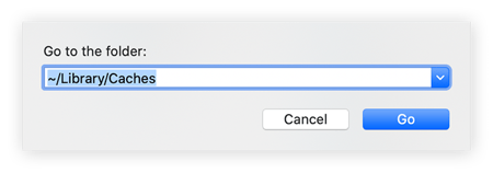 Para limpar o cache do aplicativo no Mac, abra o Finder, clique em “Ir para a pasta” e digite /Users/YourName/Library/Caches.