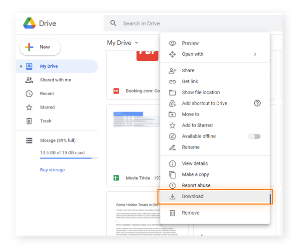 Downloading single files from Google Drive is easy