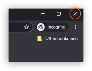 It’s as easy to close an incognito browser window as it is to close any other browsing window.