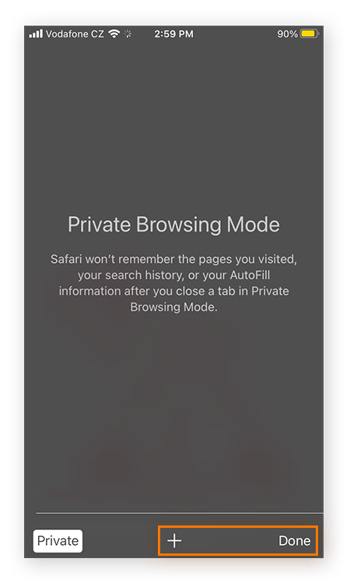 Modo de Navegação Privada no Safari para iOS
