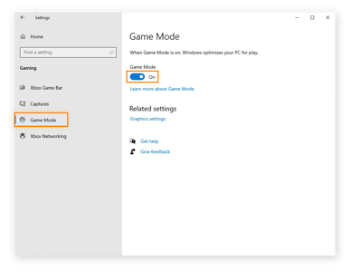  Activation du mode de jeu Windows dans Windows 10