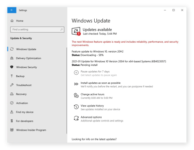 de Instellingen voor Windows-Update in Windows 10