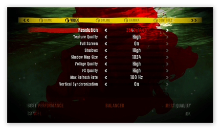 resolutie-instellingen aanpassen om FPS in Dead Island te boosten.