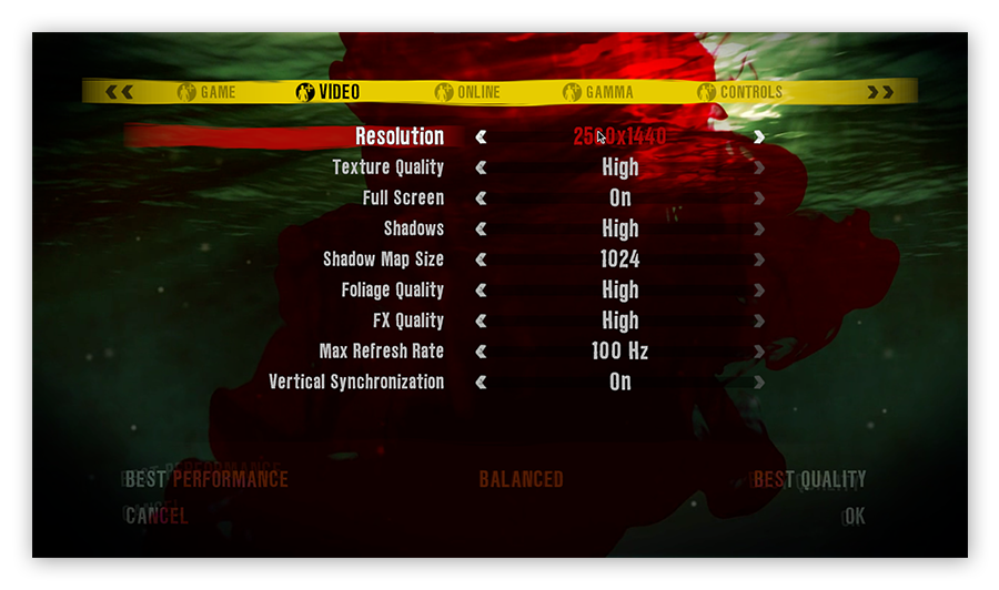 Adjusting resolution settings to boost FPS in Dead Island.