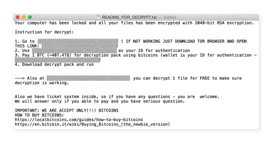 The KeRanger ransomware strain infects Macs via a BitTorrent client for Apple computers.