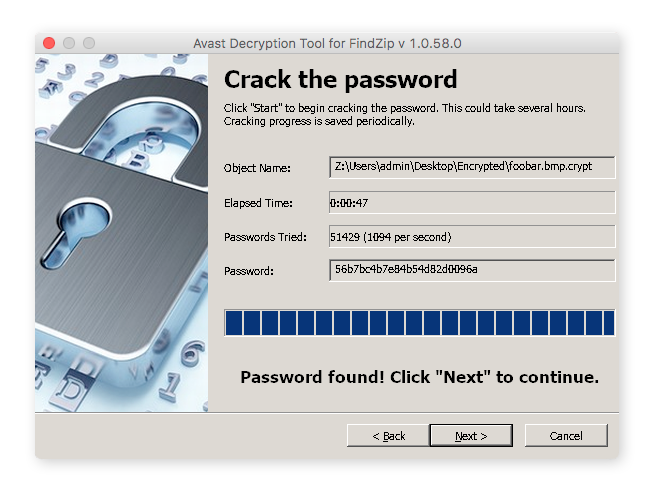 L'outil de décryptage Avast pour FindZip permet de récupérer les fichiers chiffrés par la souche FindZip du ransomware.