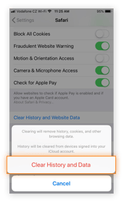 Opening the Settings app on iOS