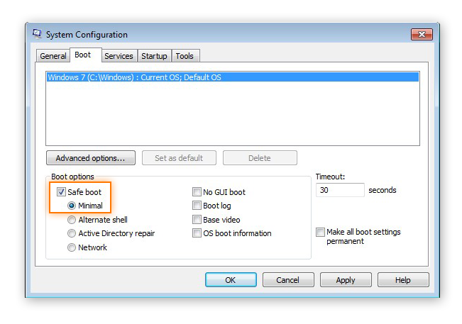 Configuration d’un ordinateur Windows pour redémarrer en mode sans échec sous Windows 7