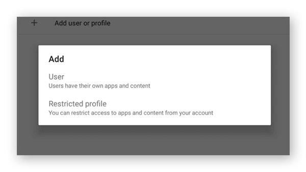 Users page within settings menu, option to Add user highlighted.
