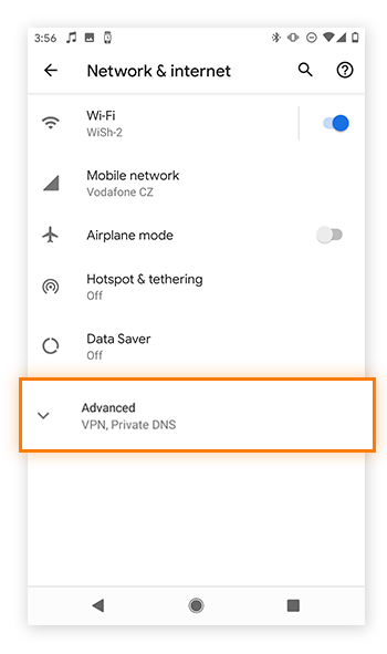 Open up your advanced options in Network settings.