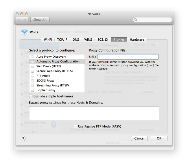 ere's how to set mcOS's automatic proxy server settings.