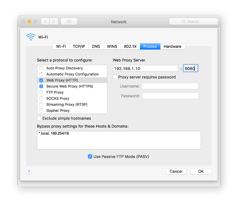 how to change proxy settings with chrome for mac