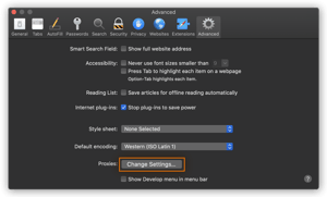 modificarea setărilor proxy în Safari pentru macOS