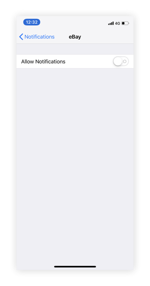 Notifications disabled for an invididual app