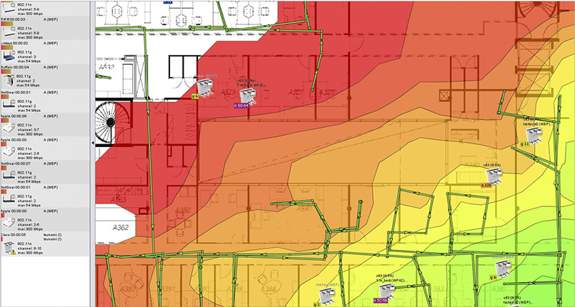 Ekahau Heatmapper helps improve Wifi reception