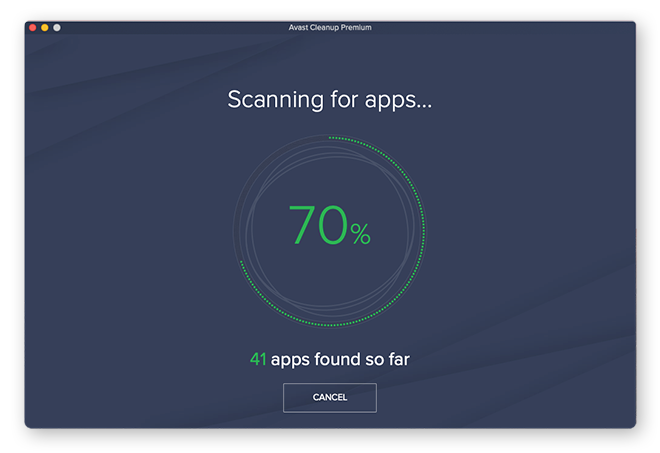 Avast Cleanup sucht alle Apps in Ihrem System.