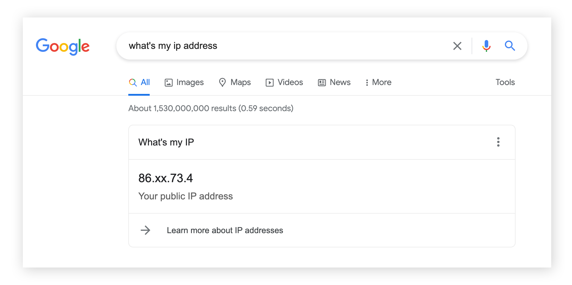 Using Google to identify your public IP address