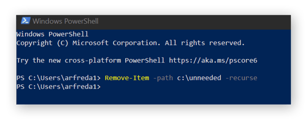 An image of start menu when Powershell is typed into it