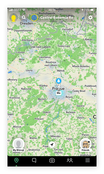 El Mapa de Snaps permite a los usuarios encontrarse mediante su ubicación geográfica.
