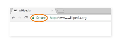 Überprüfen Sie, ob eine Website sicher ist, indem Sie auf das Schlosssymbol neben der Adresse im URL-Feld achten.