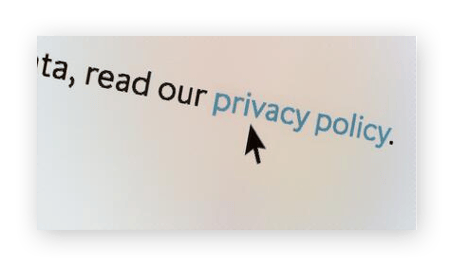 Read a website's privacy policy to confirm if it's safe.