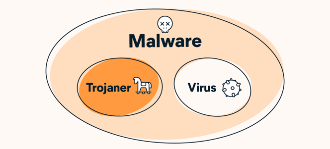 Sowohl Trojaner als auch Viren sind Arten von Malware.
