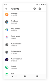 Просмотр списка всех приложений в Android 10