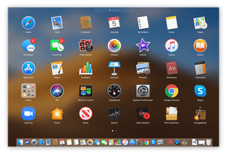 Снимок экрана Mac LaunchPad, с изображением приложений