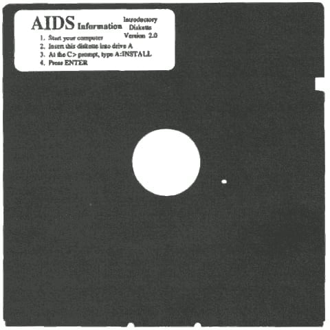The AIDS Trojan was the first case of ransomware, distributed via floppy disks delivered through postal services.