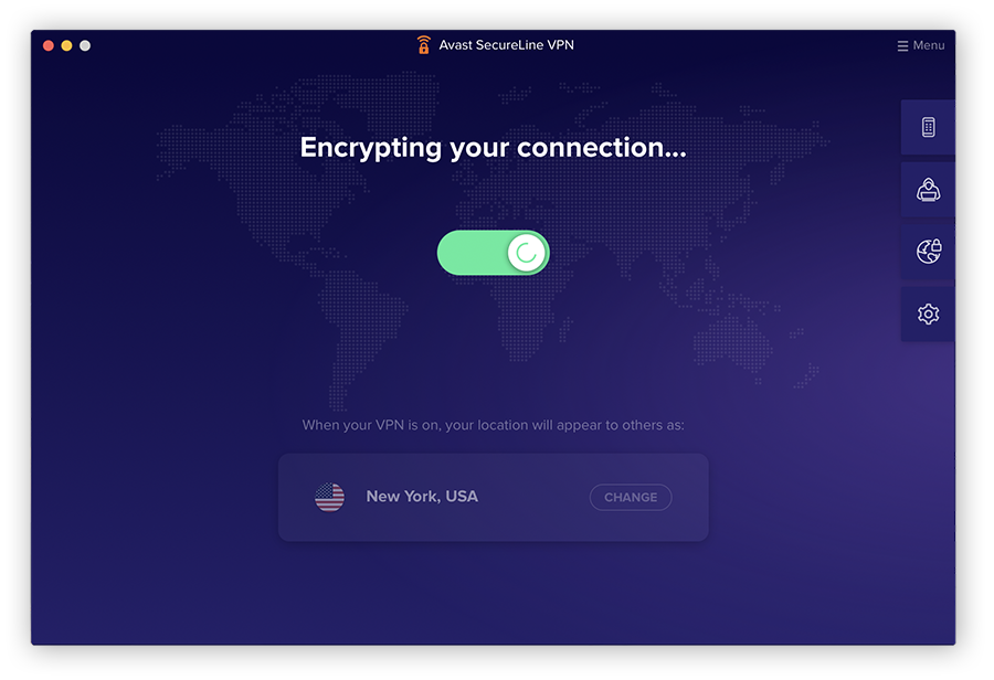 Avast SecureLine VPN uses 256-bit AES encryption to protect your data.