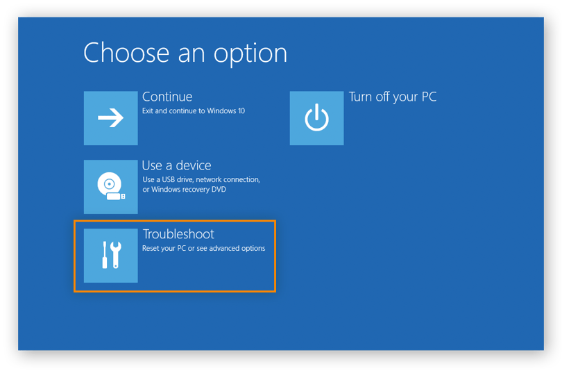 Como abrir o menu Solução de problemas durante a reinicialização do Windows para reiniciar o computador no modo de segurança com rede.