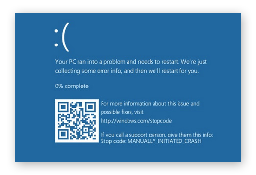 The Windows stop error screen, otherwise known as the Blue Screen of Death