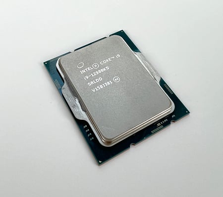 Intel's i9-12900KS CPU chip which is optimized for gaming and supports overclocking.