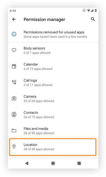 Checking which apps have access to a specific app permission in Android.
