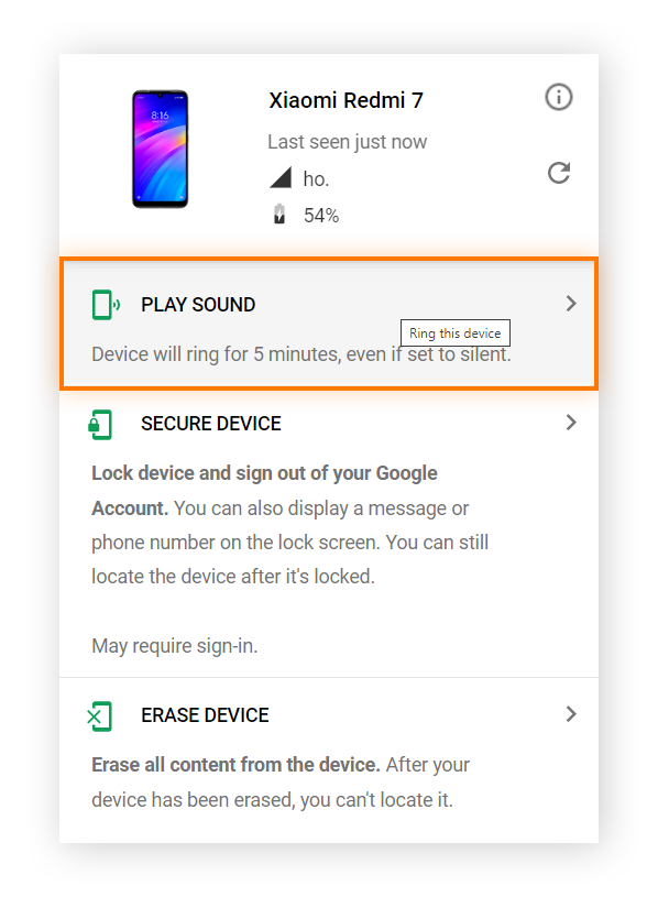 Find Your Android or Remote Lock or Wipe