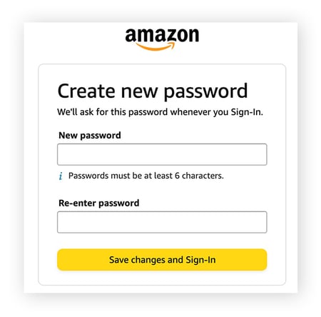 Créez un nouveau mot de passe difficile à pirater pour votre compte Amazon, puis enregistrez les modifications