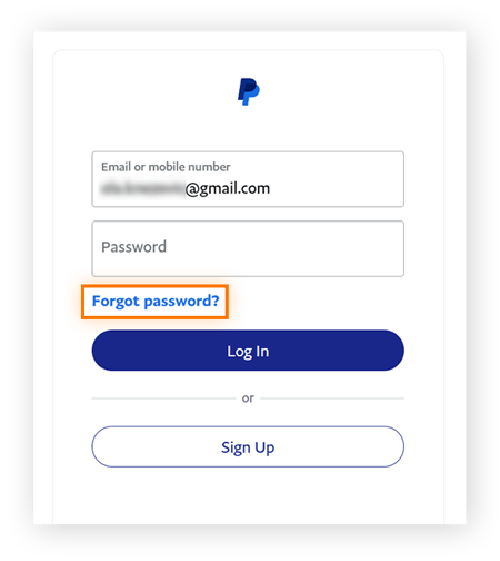 Click forgot password under the password entry form to reset password