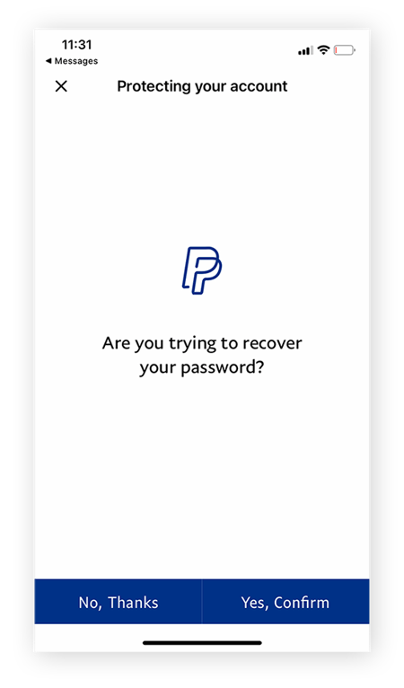 Em alguns países, o PayPal pode solicitar que você faça a verificação usando seu celular.