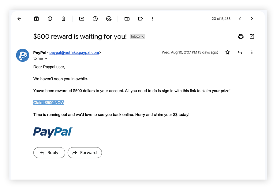 Is PayPal Safe 6 PayPal Scams How To Avoid Them Avast   Paypal Scam 02 